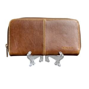 Rosetti Light Brown Vegan Leather Clutch Wallet - Sz 7x4x1.5
